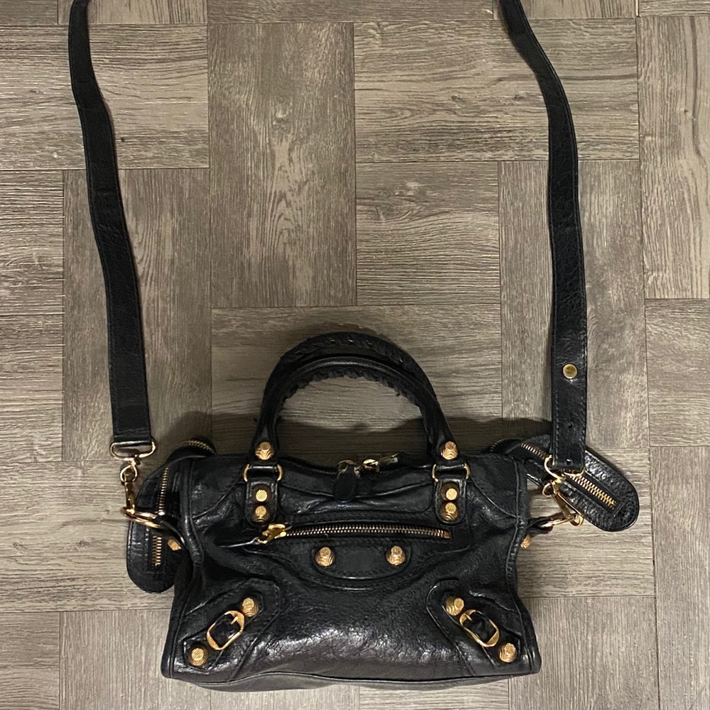 Authentic balenciaga mini city leather crossbody